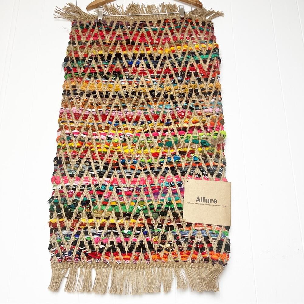 Allure Artisan Handcrafted Burlap Bright Multi-color Rag Rug - Picture 4 of 9
